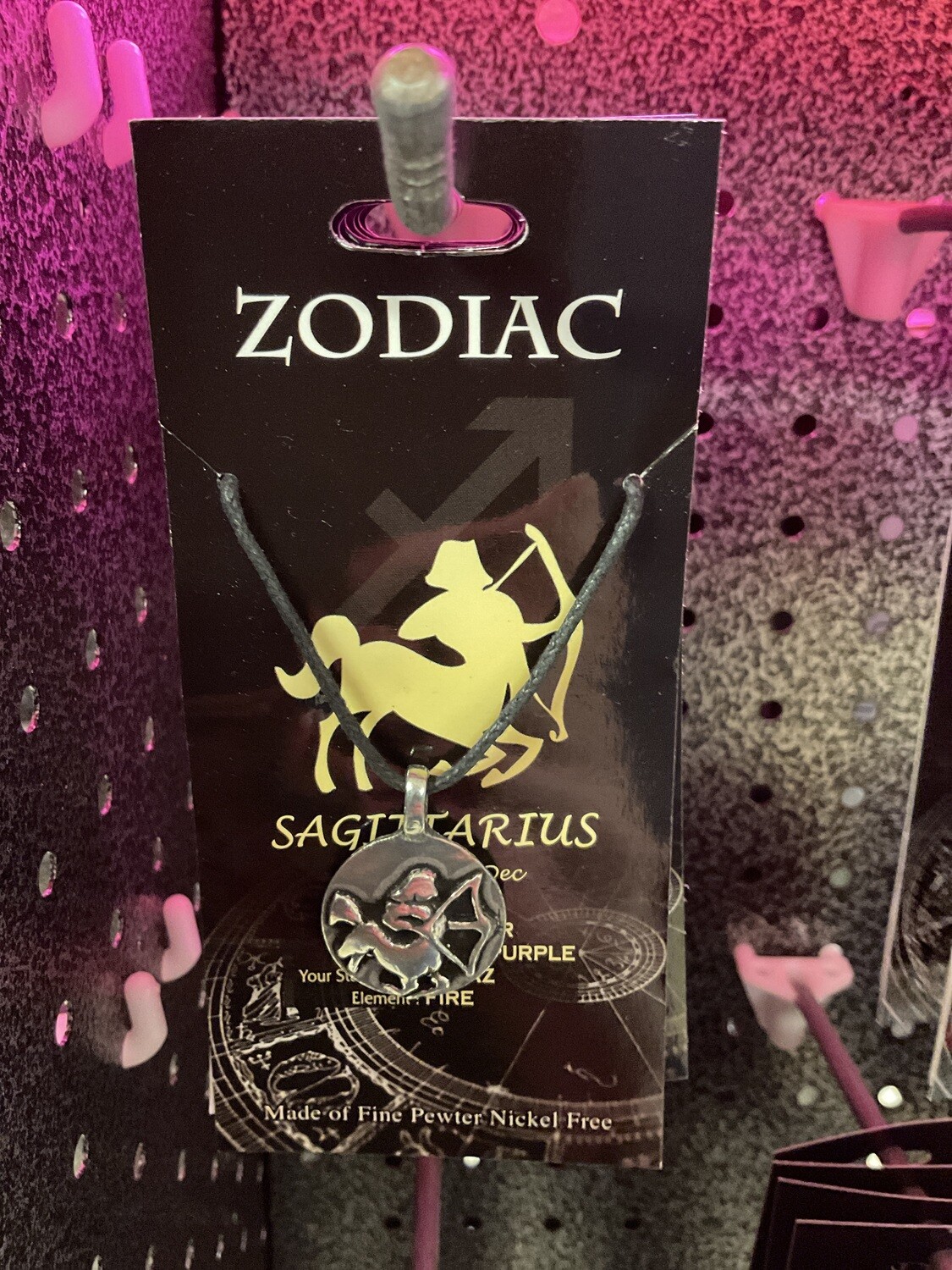 SAGITTARIUS PEWTER ZODIAC NECKLACE