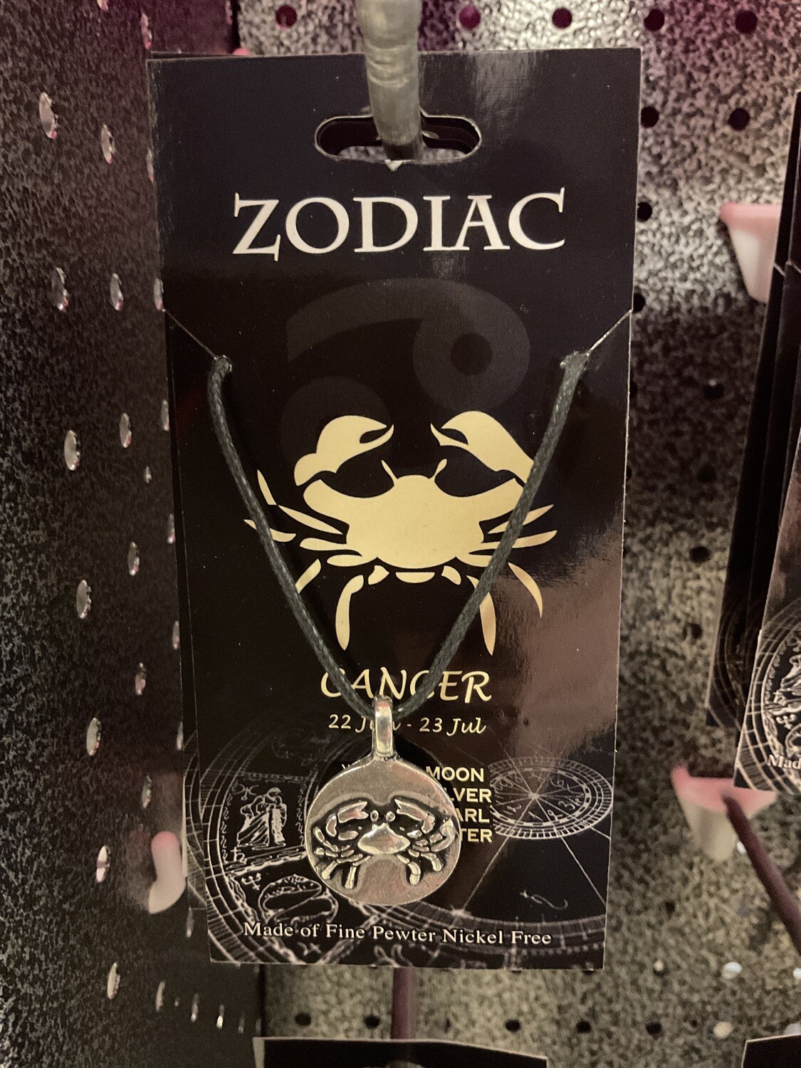CANCER PEWTER ZODIAC NECKLACE