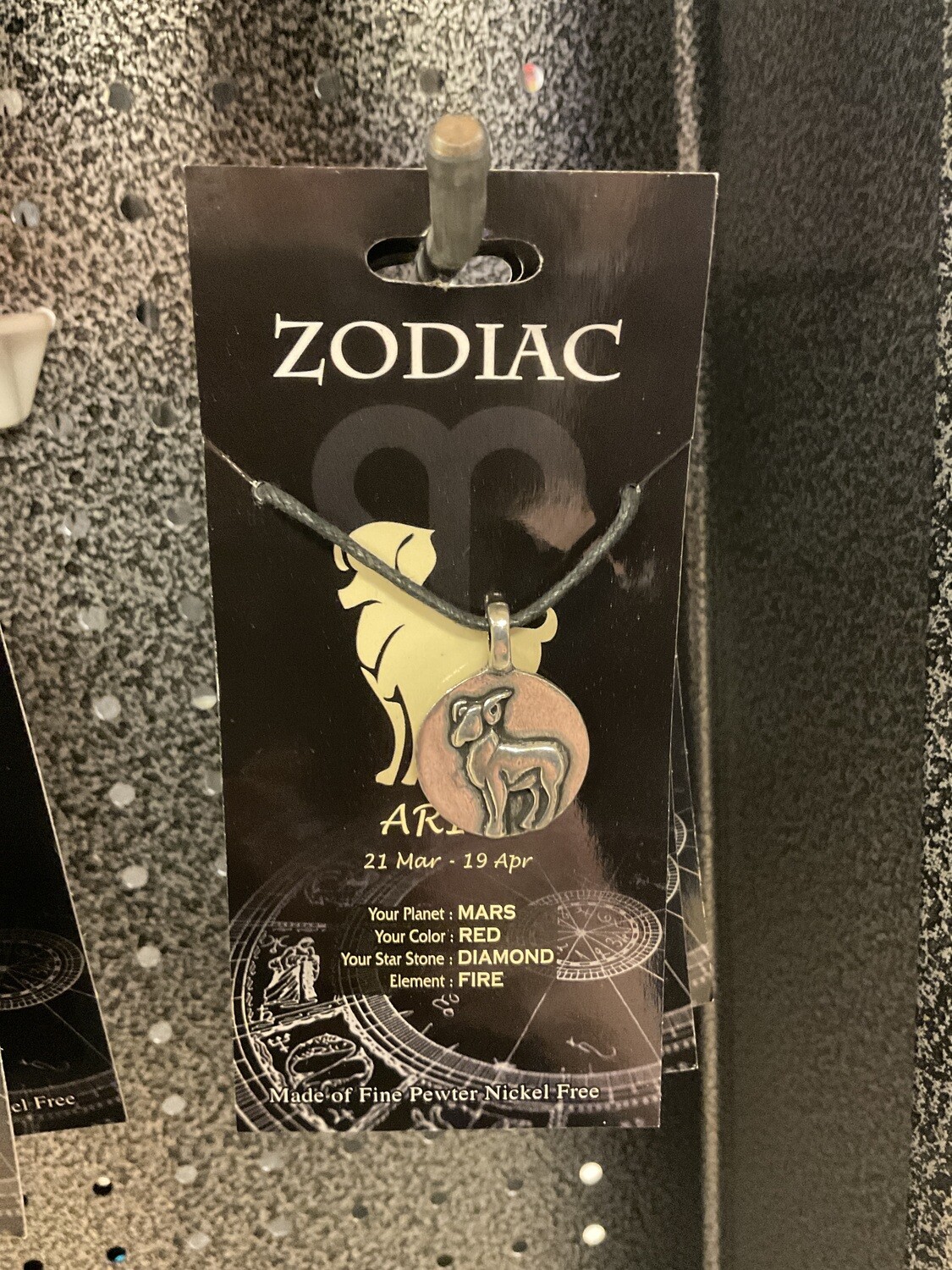 ARIES PEWTER ZODIAC NECKLACE