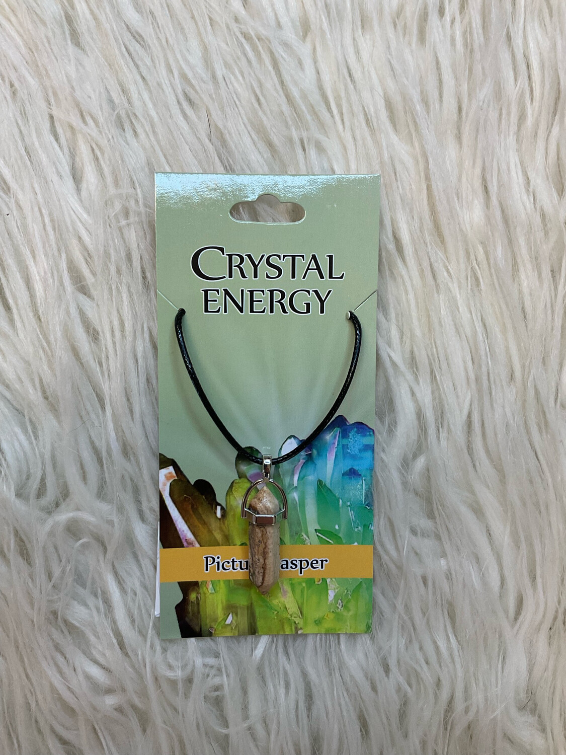 CRYSTAL CARDED NECKALCE PICTURE JASPER