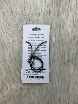 CRYSTAL CARDED NECKLACE SMOKEY QUARTZ