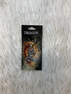 RED DRAGON PEWTER NECKLACE
