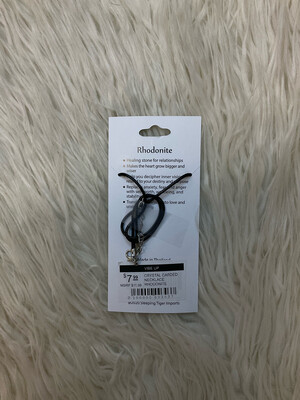 CRYSTAL CARDED NECKLACE RHODONITE