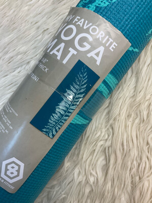TEAL LEAF PRINT YOGA MAT