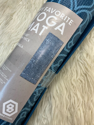 DEEP OCEAN BLUE MANDALA YOGA MAT