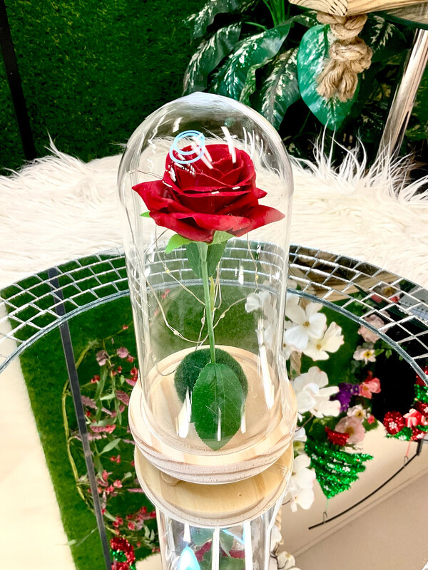 ROSE IN GLASS DOME