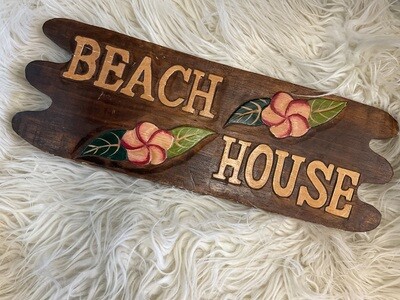BEACH HOUSE WOOD SIGHN