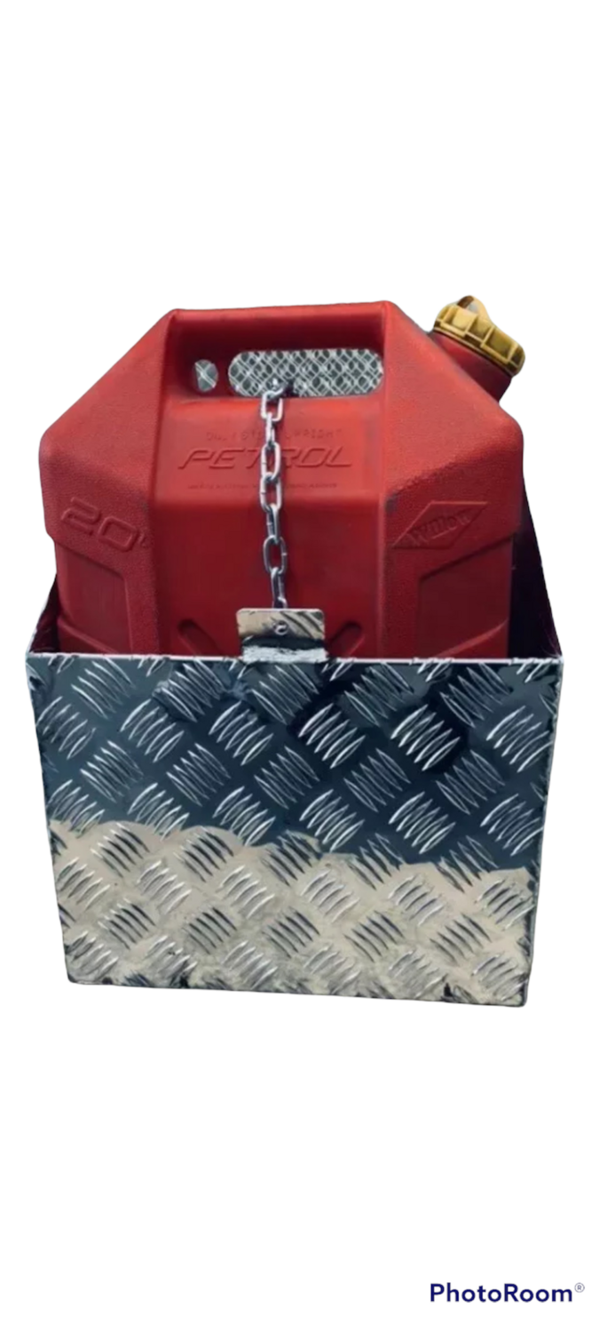 Aluminium checker plate Jerrycan holder x 2