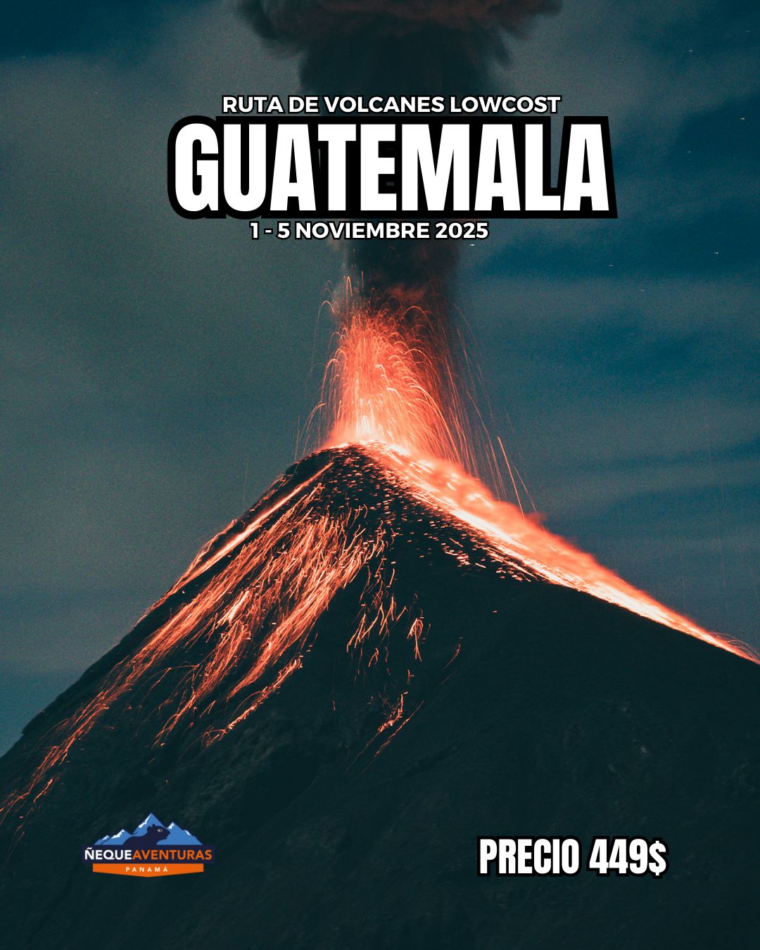 Tour de Guatemala Ruta de Volcanes Fiestas Patrias 1 al 5 noviembre Del 2025 (GRUPAL LOW COST)