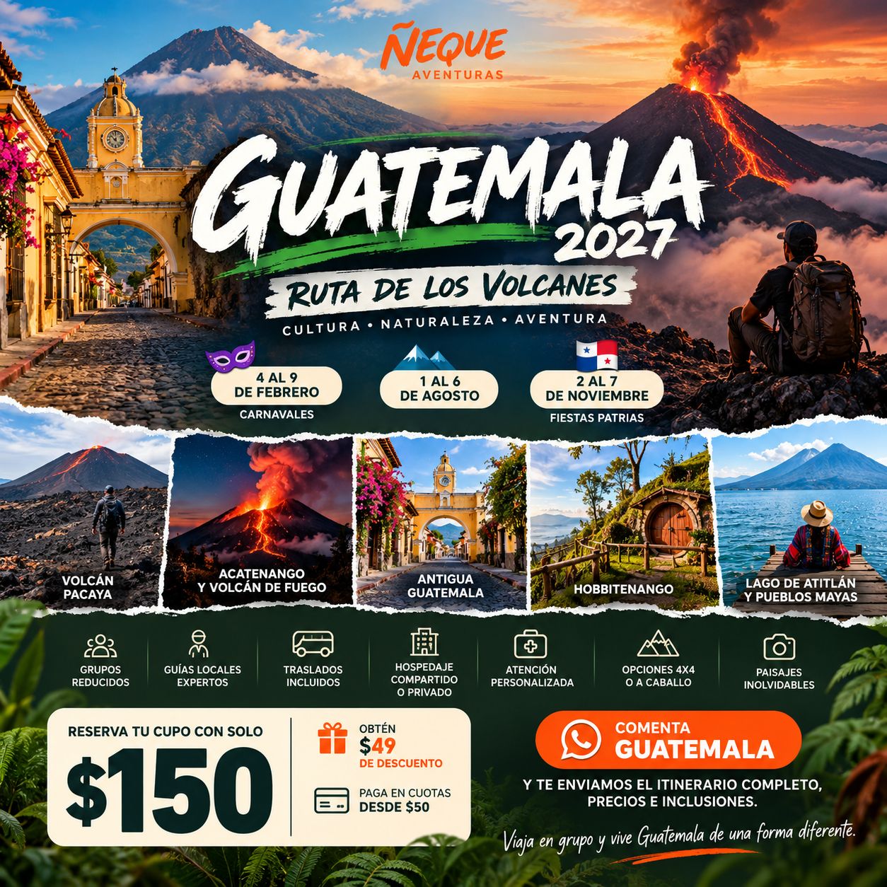 Tour Guatemala 2027: Tierra de Volcanes | Tour Grupal de 6 Días