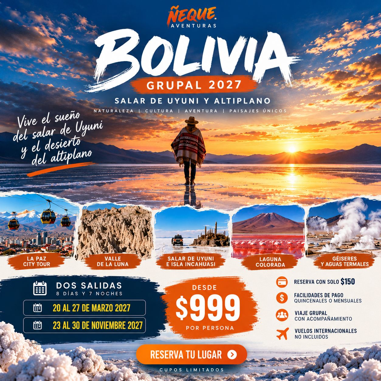 Tour Bolivia 2027: Salar de Uyuni y Altiplano | Tour Grupal de 8 Días Tour Bolivia 2027: Salar de Uyuni y Altiplano | Tour Grupal de 8 Días