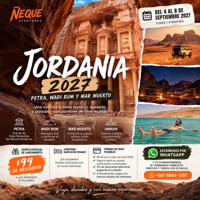 Jordania 2027: Petra, Wadi Rum y Mar Muerto | 4 al 8 de septiembre |