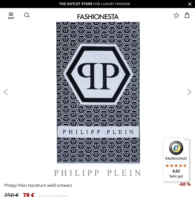 Philipp Plein Towel white-black