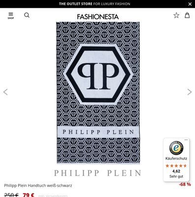 Philipp Plein Towel white-black