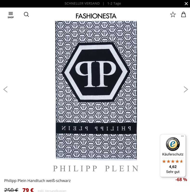 Philipp Plein Towel white-black