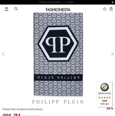 Philipp Plein Towel white-black