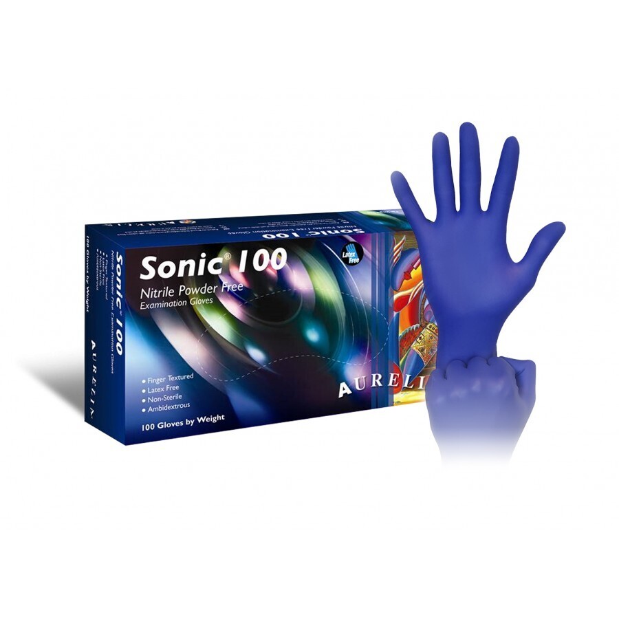 Γάντια νιτριλίου χωρίς πούδρα Aurelia® Sonic Cobalt Blue (2,2mil) 1000 τεμάχια