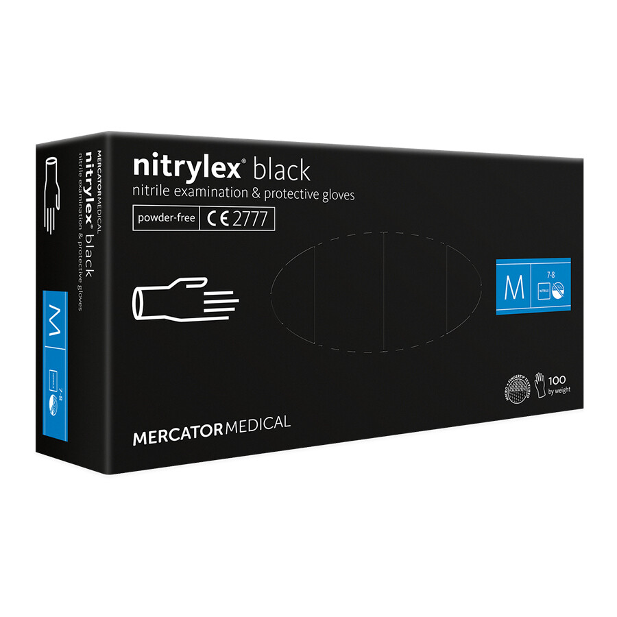 Γάντια νιτριλίου μαύρα χωρίς πούδρα Nitrylex (3,0mil) 1000 τεμάχια