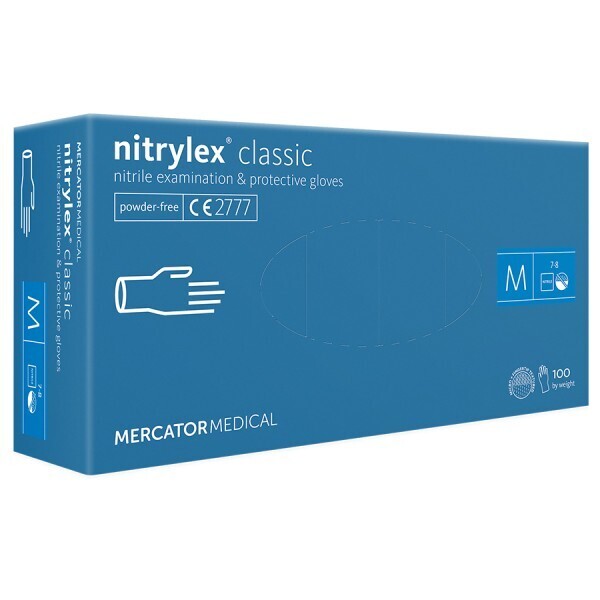 Γάντια νιτριλίου μπλέ χωρίς πούδρα Nitrylex (3,0mil) 1000 τεμάχια