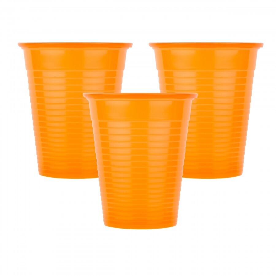 Ποτηράκι πλαστικό πορτοκαλί / 100 τεμάχια