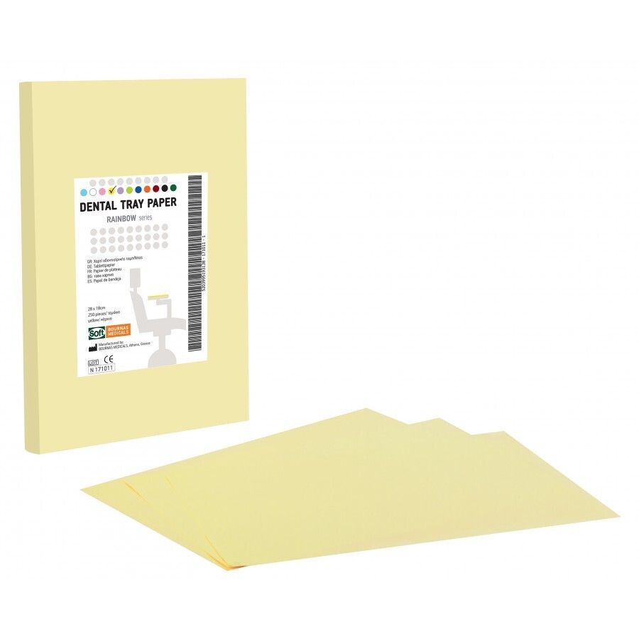 Χαρτί οδοντιατρικής ταμπλέτας κίτρινο 18 εκ. Χ 28 εκ. / 250 τεμάχια