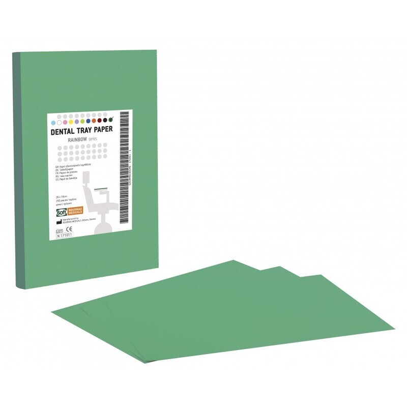 Χαρτί οδοντιατρικής ταμπλέτας πράσινο 18 εκ. Χ 28 εκ. / 250 τεμάχια