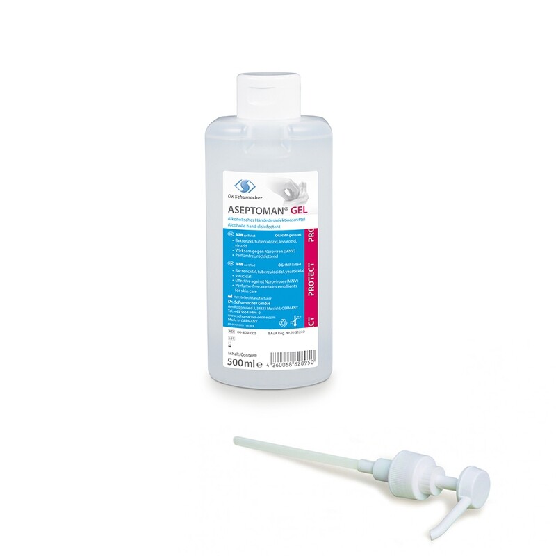 Aseptoman GEL - Αντισηπτικό gel χεριών 500ml (με αντλία)
