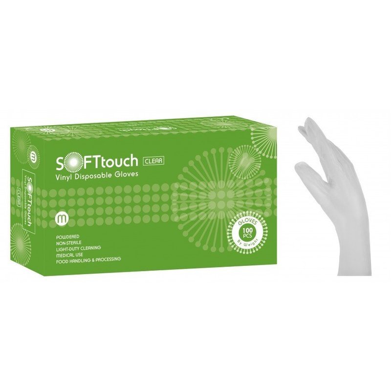 Γάντια βινυλίου λευκά με πούδρα Soft Touch (3,5gr) 1000 τεμάχια