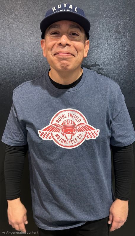 1901 HELMET WING TEE (HEATHER NAVY)