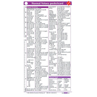 Normal Values Pocketcard