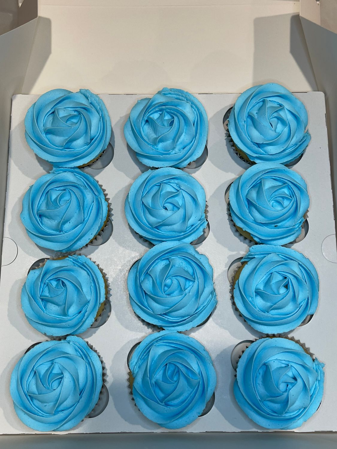 1 dozen standard cupcakes - VANILLA BEAN or CHOCOLATE, signature buttercream icing