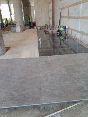 Marble tiling in large scale square metres