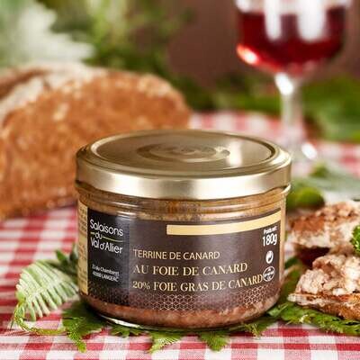 Terrines Auvergne au foie de canard 20% foie gras 180g