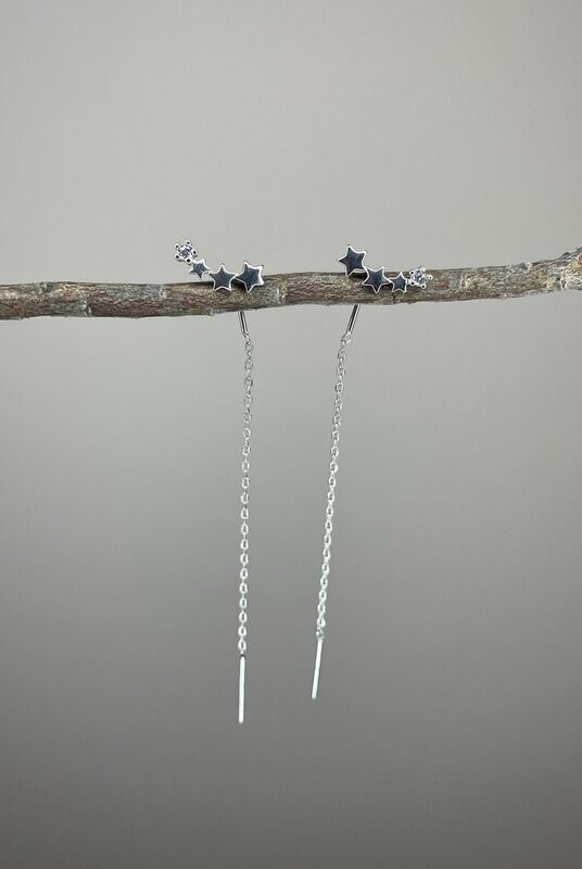 Pendientes trepadores con cadena KISS ME DEADLY