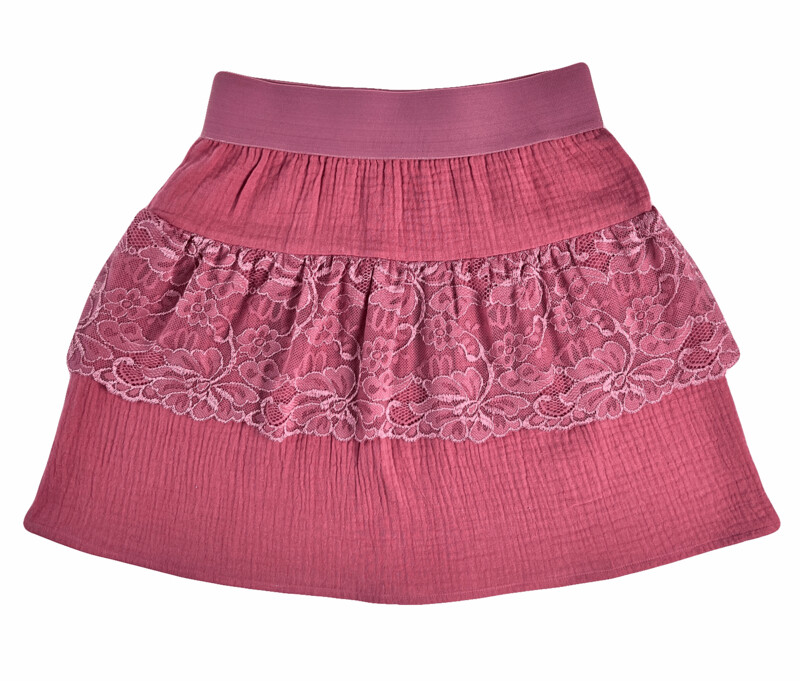 Kinderrock rosa mit Spitzenbesatz Kinderrock rosa mit Spitzenbesatz