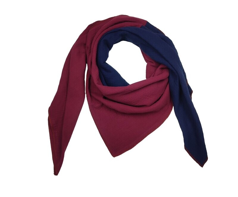 Halstuch 2-farbig Blau | Weinrot Halstuch 2-farbig Blau | Weinrot