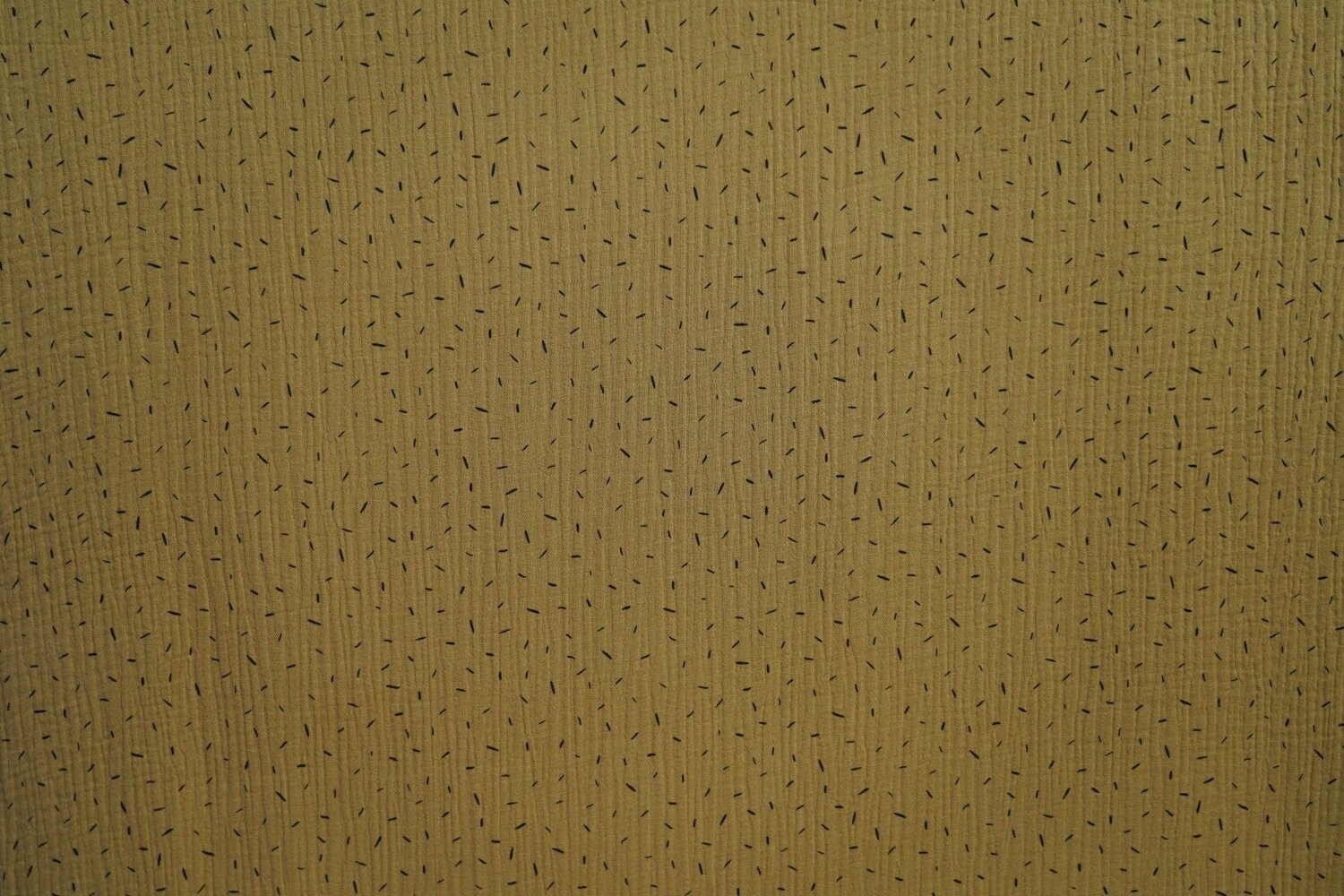 Baumwolle Musselinstoff Ockergelb mit kurzen Streifen 140 cm