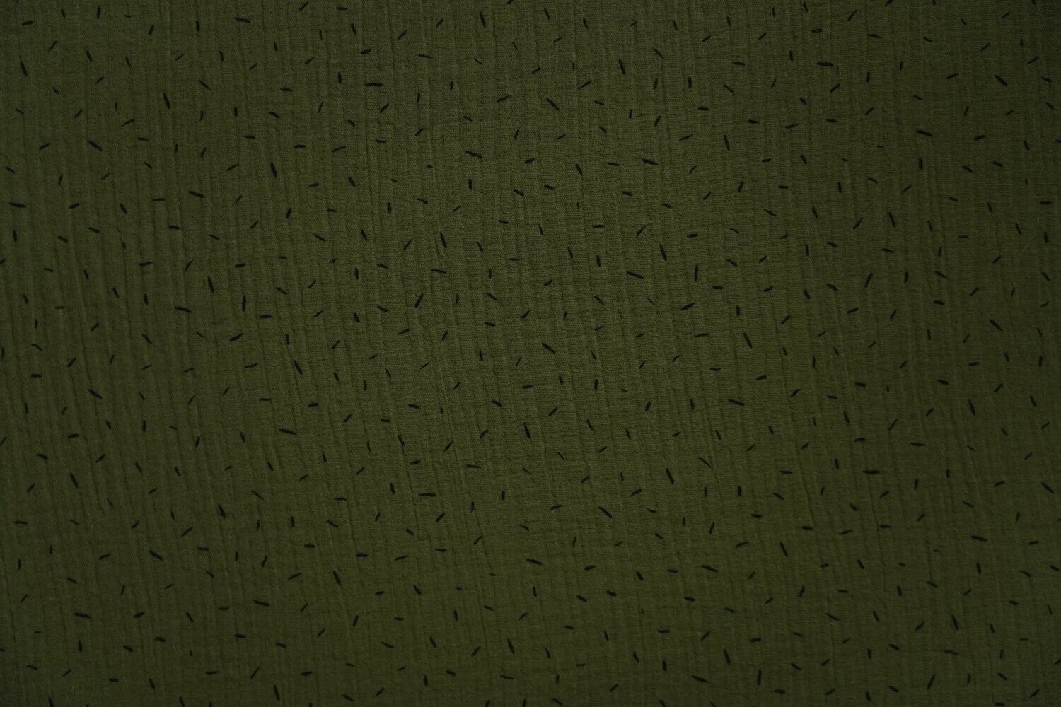 Baumwolle Musselinstoff Olivgrün-Army mit kurzen Streifen 140 cm