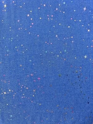 Jeansstoff Blau mit Sternen 140 cm