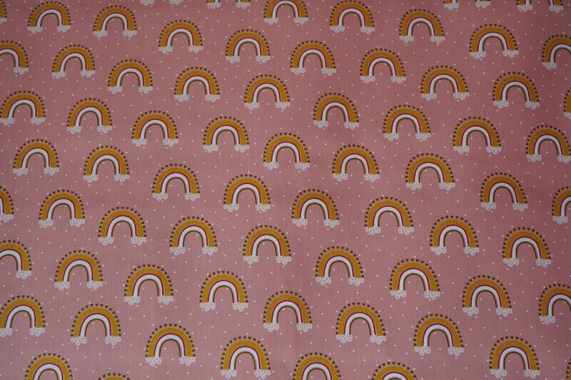 Popelinstoff Print Regenbogen Rosa 140 cm Popelinstoff Print Regenbogen Rosa 140 cm