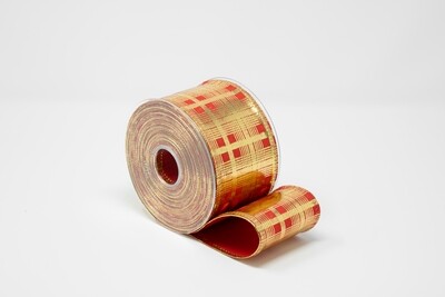NASTRO SCOZZESE LAM mm70x10mt ROSSO/ORO