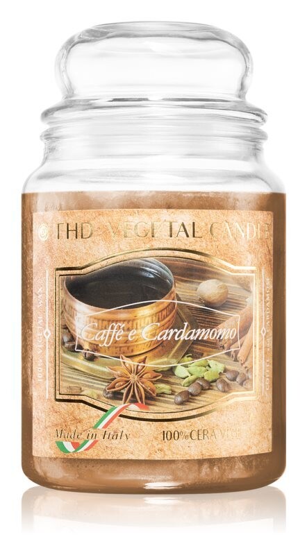 THD VEGETAL CANDLE 600 GR CAFFE&#39; E CARDAMOMO