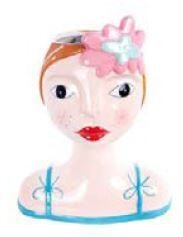 LADY PLANTER CON FIORE CM.24x15x28