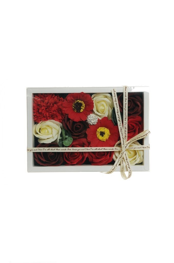 SCATOLA DI FIORI DI SAPONE, 19 X 13 X 7,5 CM