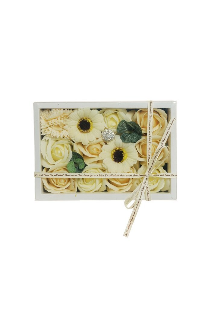 SCATOLA DI FIORI DI SAPONE, 19 X 13 X 7,5 CM