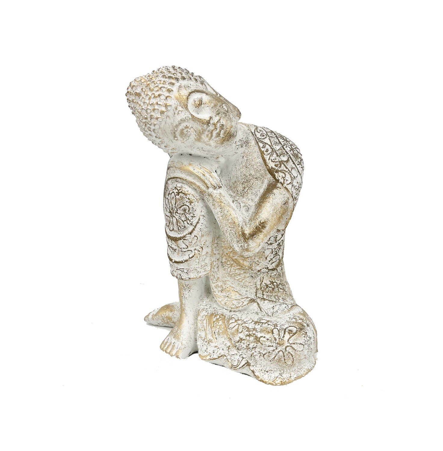 BUDDHA SEDUTO ORO CEMENTO 17,5X15 H23,5