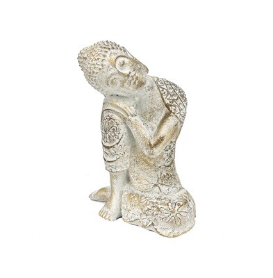 BUDDHA SEDUTO ORO CEMENTO 17,5X15 H23,5