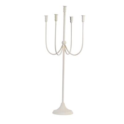 CANDELIERE STILIZZATO H75 METALLO BIANCO