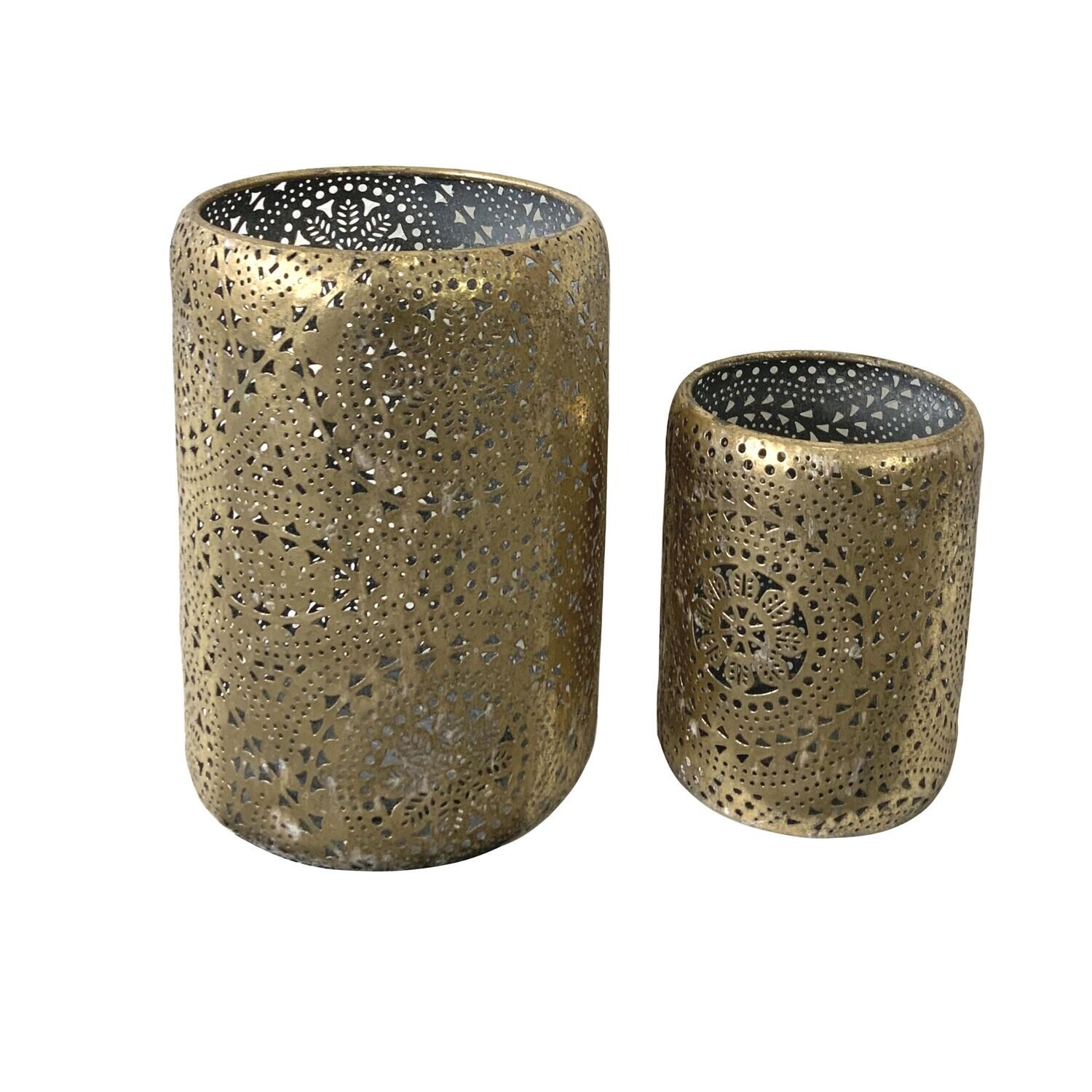LANTERNA ARABESQUE ORO D17,5H25,5 MET.