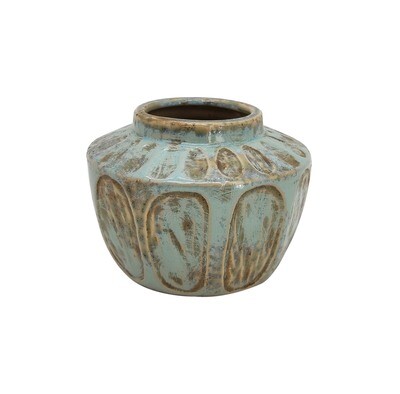 VASO BASSO BOCCA AZZURR ANTICO D15H11